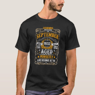 90 Year Old Legend Since September 1932 90th Birth T-Shirt