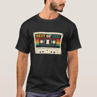 90 Year Old Vintage 1933 Cassette Tape 90th Birthd T-Shirt