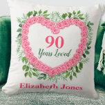 90 Years Loved 90th Birthday Pillow<br><div class="desc">Delight a special lady on her 90th birthday with this gorgeous 90 Years Loved pillow.  Personalize with her name or another message.  Perfect 90th birthday gift for the woman who has everything!</div>