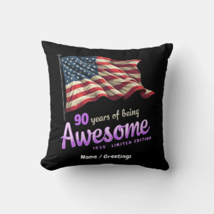 90 Years of Being Awesome 1935 Vintage Edition  Throw Pillow