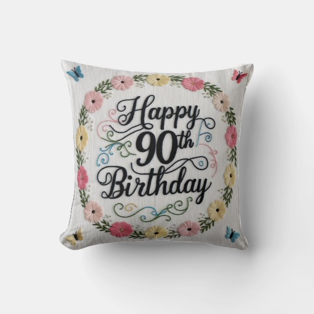 90 Years of Love” Throw Pillow: A Heartfelt Tribut Throw Pillow (Front)