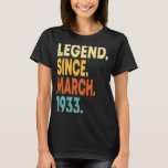 90 Years Old Vintage March 1933 90th Birthday T-Shirt<br><div class="desc">90 Years Old Vintage March 1933 90th Birthday</div>