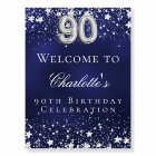 90e anniversaire bleu argent stars bienvenue