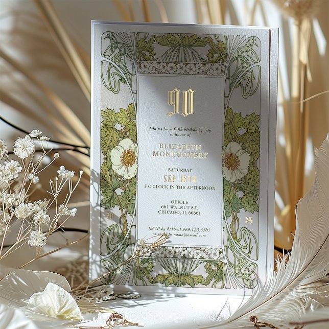 90e anniversaire Invitation Art nouveau par Mucha (Créateur téléchargé)