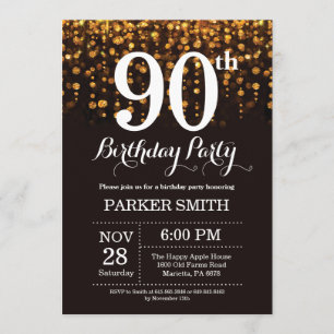 90e anniversaire Invitation Parties scintillant d'