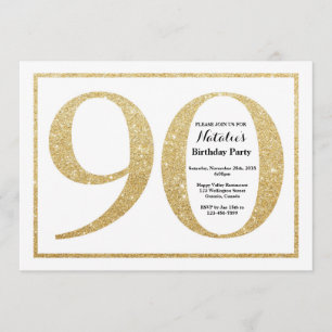 90e anniversaire Invitation Parties scintillant d'