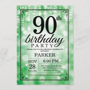 90e anniversaire Invitation Parties scintillant ve