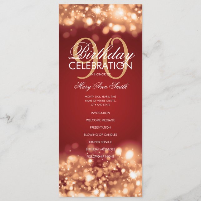 90e anniversaire Programme Glam Lights Red Gold Me (Devant)