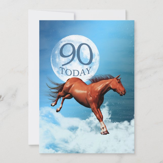 90e anniversaire Spirit cheval invitation de fête (Devant)