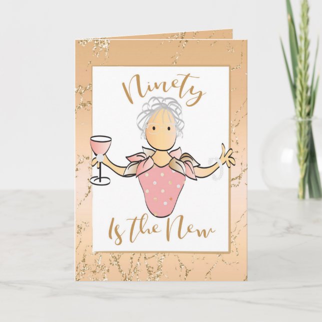 90e carte d'anniversaire pour sa fabuleuse Parties (Devant)