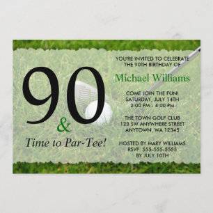 90e Golf Invitations de fête d'anniversaire