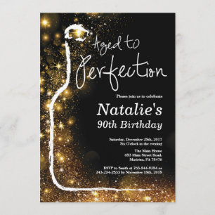 90e Invitation à l'anniversaire du vin. Âgé à la p