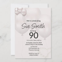 90e Invitation d'anniversaire