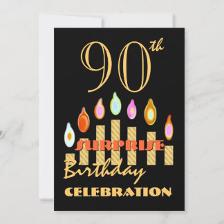 90e Invitation des bougies d'or du SurPRISE Birthd