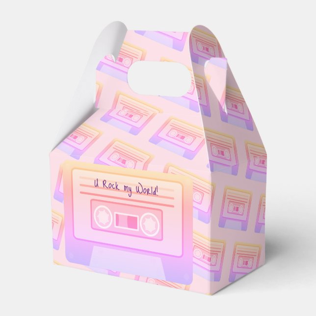90s 80s Vaporwave Aesthetic Pink Valentines Day Favor Box (Front Side)