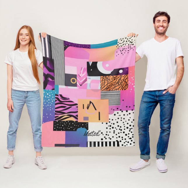90's Abstract Fleece Blanket (In Situ)