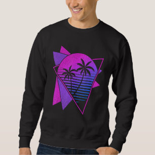 90s Aesthetic Retro 80s Art Tropical Sunset Palms Sweatshirt