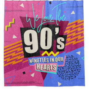 90s and 80s poster. We Love The 90's. Retro style 