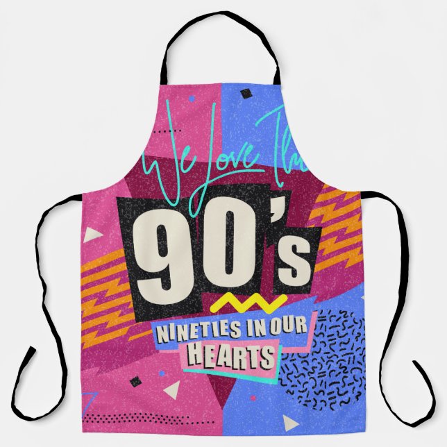 90s and 80s poster. We Love The 90's. Retro style  Apron (Front)