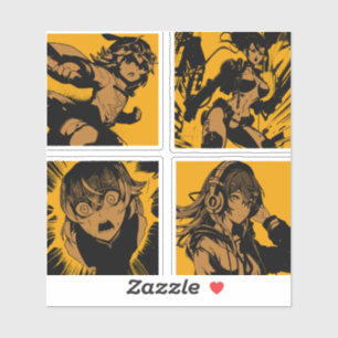90s Anime Girls in Yellow Aesthetic