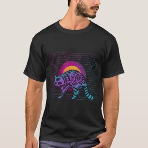 90s Art Synthwave Raccoon Lover Trash Panda Animal T-Shirt