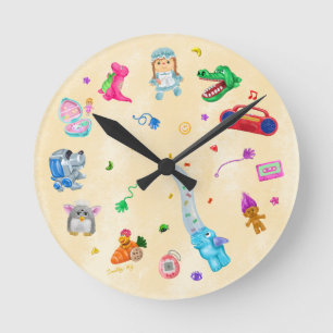 90s Baby Childhood Classics Round Clock