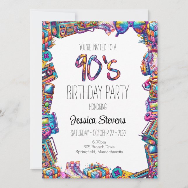 90's Birthday Invitation (Front)