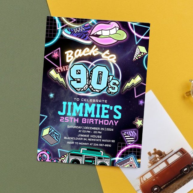 90s Birthday Party Editable Invitation (90s Birthday Party Editable Invitation)