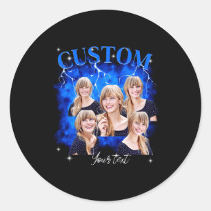 90s Bootleg Rap Tee Photo Classic Round Sticker