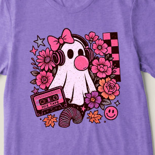 90s Bubblegum Aesthetic Retro Ghost Girl Halloween Tri-Blend Shirt