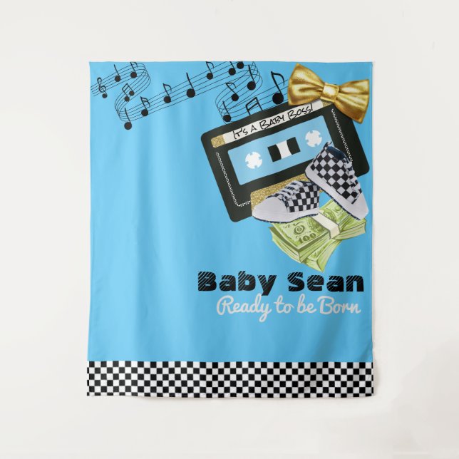 90's Cassette|Hip Hop Baby Shower Photo Backdrop Tapestry (Front)