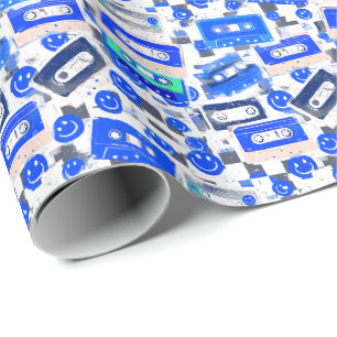 90s Cassette & Smiley Wrapping Paper - Inverted