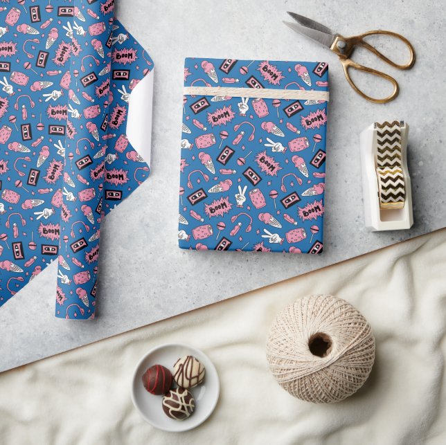 90s Comic Pattern Wrapping Paper (Crafts)