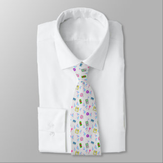 90s Doodle Pattern Neck Tie
