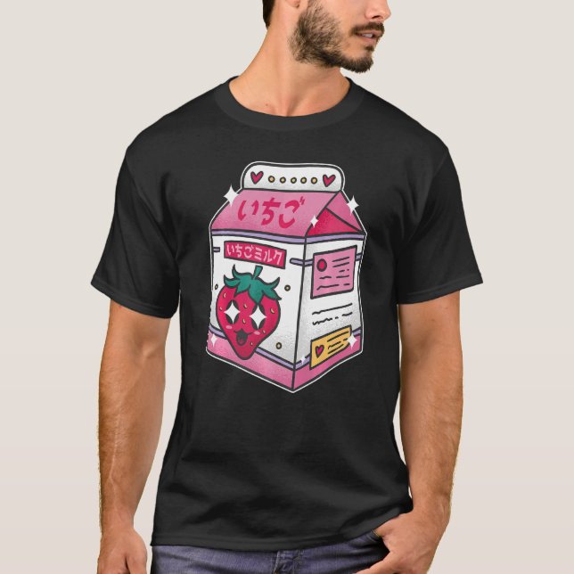 90s Egirl Eboy Milk Shake Carton Cute Japanese Str T-Shirt (Front)