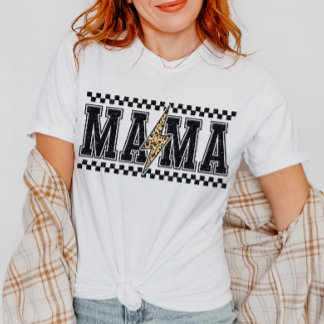 90s Fall Retro Mama Chequered Mom T-Shirt