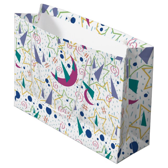90s Galaxy Arcade- White Large Gift Bag (Front Angled)