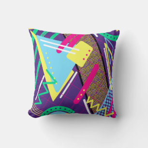 90's Geometrical Pattern Throw Pillow