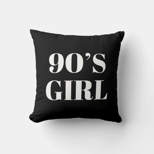 90's Girl Throw Pillow (Front)