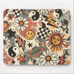 90s Happy Faces Sun Flowers Pattern Mouse Pad<br><div class="desc">A fun retro 90s pattern featuring cheerful happy faces, bright flowers, and sunny icons in a playful repeating design. Inspired by nostalgic 1990s style, this pattern uses bold shapes and upbeat imagery to create a colorful and joyful look. Perfect for products like wrapping paper, stationery, fabric designs, accessories, and more....</div>