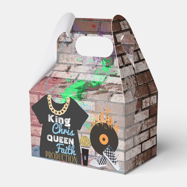 90's Hip Hop Baby Shower Gable Favour Box (Back Side)