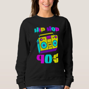 90's Hip Hop Music Retro Boombox Vintage Colourful Sweatshirt
