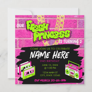 90s Hip Hop Princess Birthday Invitation
