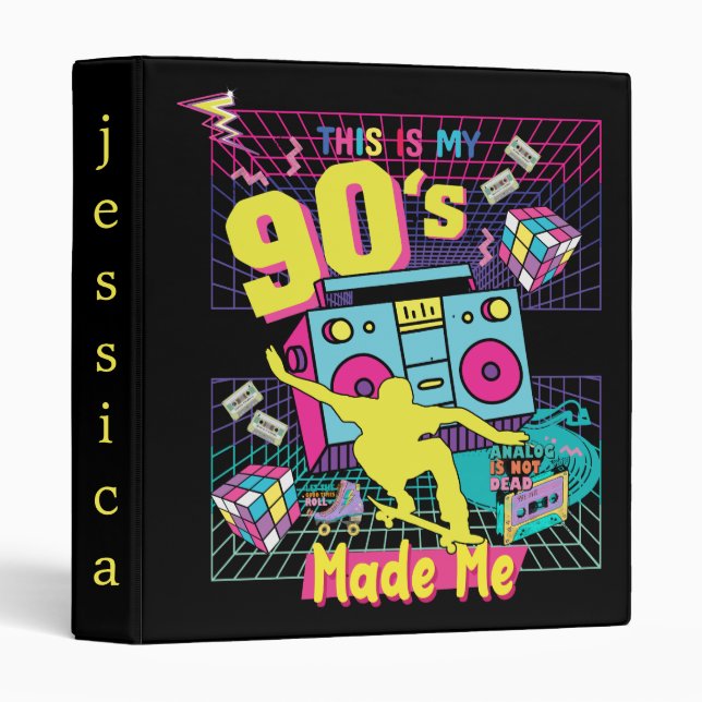 90's Hip Hop Vibes Retro Made Me Binder (Front/Spine)