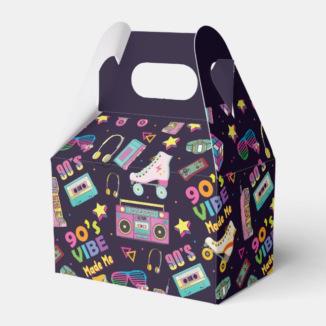 90's Hip Hop Vibes Retro Made Me Pattern Favor Box (Front Side)