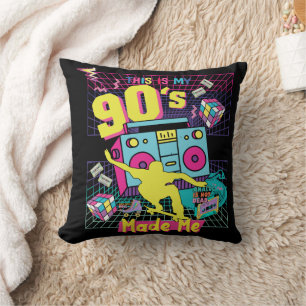90's Hip Hop Vibes Retro Made Me Throw Pillow