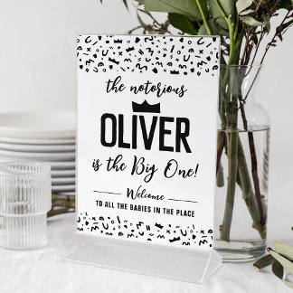 90s Hip Hop Welcome Sign, Notorious One Birthday Pedestal Sign