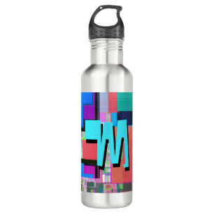 90s Inspired Colourful Geometric Monogram 710 Ml Water Bottle