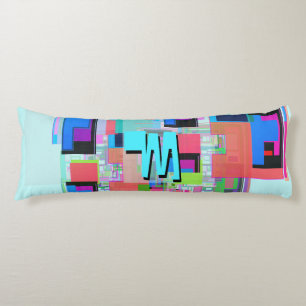 90s Inspired Colourful Geometric Monogram Body Pillow