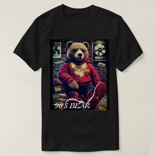 90'S-INSPIRED HIP-HOP BEAR T.R.K TSHIRT (Design Front)
